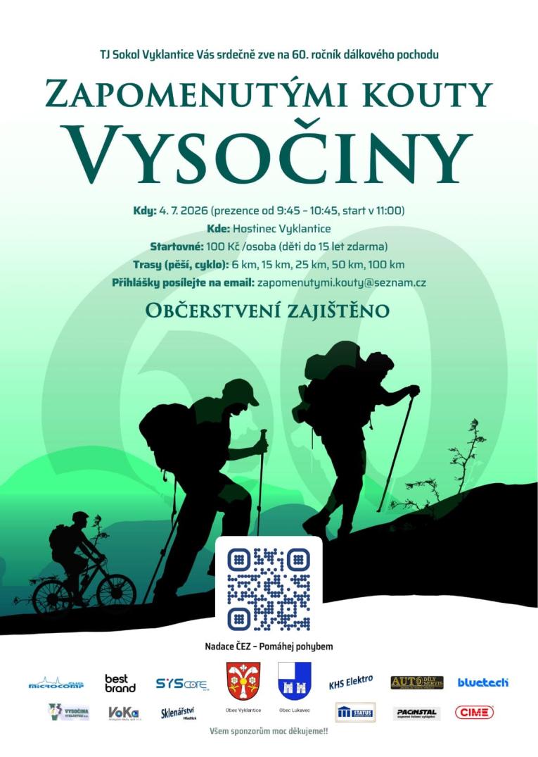 60.&nbsp;ročník ZAPOMENUTÝMI KOUTY VYSOČINY 4.7.2026